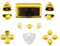 eXtremeRate Tasti Ricambio per ps4 PRO Slim Controller Trigger R1 L1 R2 L2 D-Pad Touchpad Pulsante Ricambio per ps4 Joystick-Oro Cromo(CUH-ZCT2)