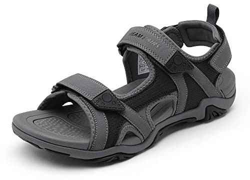 DREAM PAIRS Sandales pour Hommes Sandale de Plage d'été Trekking Water Beach Sports de plein air Athletic Arch Support Durable SDSA228M,Size 41,GRIS,SDSA228M