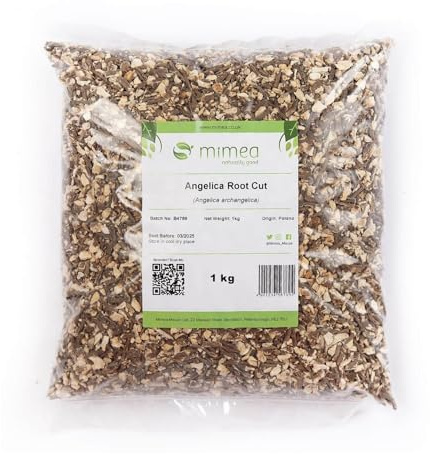 Mimea Angelica Root Cut | 1kg | Quality Ingredients | Great for Distilling | Natural | No Additives | Herbal Remedy