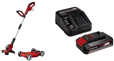 Einhell Power X-Change 18/28 Cordless Strimmer With Mower Attachment - 18V, 28cm Cutting Width, Battery Strimmer Cordless Grass Cutter And Lawn Edger - GE-CT 18/28 Li TC + Battery And Charger