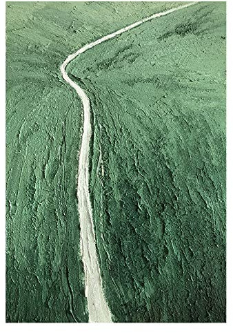 Handgemalte Acrylbilder,Abstrakte Grüne Kurvenreiche Straße Moderne Handgemalte Ölgemälde Dicke Textur Originalvorlage Leinwand Wandkunst Messer Wandbild Für Wohnzimmer Büro Wohnkultur,50X50Cm