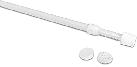 Deco-Raum Klemmstange ausdrehbar weiß Länge 40-70 cm ohne Bohren und Schrauben Gardinenstangen Set 2 Stück Metall-Kunststoff