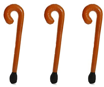 Quickdraw 3 X Aufblasbar Gehstock Neuheit Aufblasen Zuckerstange Oldies Kostüm Party Requisite Alt Geburtstag Scherz 90cm Stäbe
