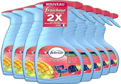 Febreze Textilerfrischer, 500 ml, exotische Früchte, OdourClear Technologie entfernt Gerüche aus Ihren Textilien, um nur einen frischen Duft zu hinterlassen