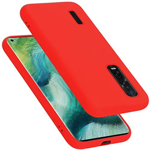 Cadorabo Hülle kompatibel mit Oppo FIND X2 PRO Hülle Silikon Handyhülle für FIND X2 PRO Case aus flüssigem Silikon- Kratzfeste und stoßfeste dünne TPU Schutzhülle - Liquid ROT