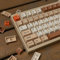 PBT Retro Keycaps Cherry Profile Dye-Sub Postage Stamp ISO ANSI Beige Keycaps Set 143 Keys Custom Keyboard Key caps for 60% 65% 70% 75% Cherry Gateron MX Mechanical Keyboard
