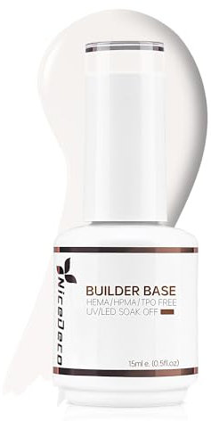 Nicedeco 8 in 1 Builder Base Strengthening Gel 15ml, UV/LED Clear Building Nail Gel in a Bottle,Gel Polish Nail Repair Nail Strengthen 008
