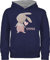 Pullover Kinder Hoodie Jungen - Süßer Hase Mädchen mit Name personalisiert I Häschen I Rabbit I Langohr I Süße Hasen - 140 (9/11 Jahre) - Navy Blau/Grau meliert - personalisierter hasenmotiv