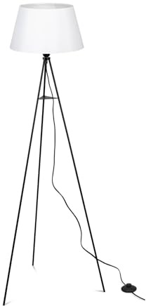 ELC Tripod Stehlampe Elsika (Modern) in Weiß aus Textil (1 flammig, E27) - Stehleuchte Floor Lamp Standleuchte Wohnzimmerlampe Wohnzimmerleuchte