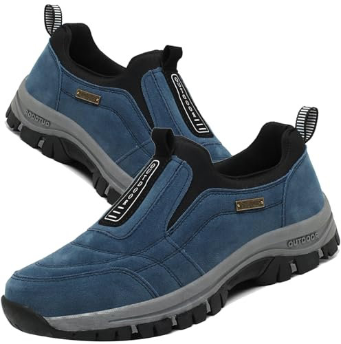 Zapatillas ortopédicas para Hombre Mocasines y Pantuflas Hombre Mocasines sin Cordones para Hombre Deporte para Senderismo al Aire Libre para Hombre,Azul,42/260mm
