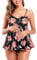 SHEKINI Damen Rüsche Tankini Set für Schwangerschaft Retro Ruched Bauchkontrolle Verstellbare Umstandsmode Zweiteiliger Badeanzug Bikini Grosse Grössen Umstandsbadeanzug(L, Blumen)