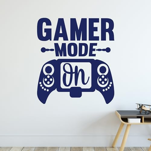 GRAZDesign Gamer mode on Wandtattoo Kinderzimmer für Jungen - Mädchen, Wandaufkleber Jugendzimmer Gamerzimmer, lustige Sprüche - 56x50cm / grau