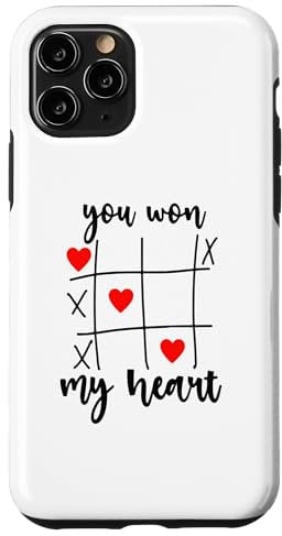 Hülle für iPhone 11 Pro Valentinstag Lustig Tic-Tac-Toe You Won My Heart Männer Frauen