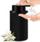 GMISUN Seifenspender, 400ml Schaumseifenspender, Schwarz Seifenspender Schaum Aus Glas, Schaumspender Für Küche und Bad, Gestreifter Spülmittelspender, Modern Schwarz Handseifenspender