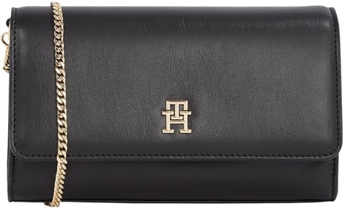 Tommy Hilfiger Damen Umhängetasche Eternity Chain Crossover Tragekette, Schwarz (Black), Einheitsgröße