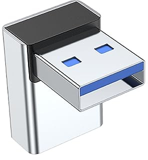 CASNO Adaptador USB macho a hembra de 90 grados USB 3.0 macho a hembra, adaptador de codo de datos para ordenador portátil, conector USB 3.0 macho a hembra, extensión de 90 grados
