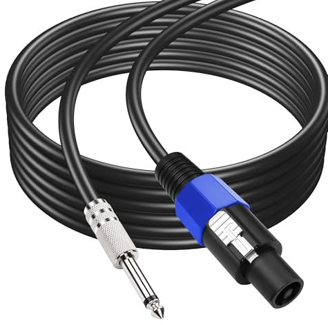 SinLoon Speakon to 1/4 Speaker Cable 18AWG Speakon Male to 6.35mm TS Male Audio Cord 10FT Twist Lock Speakon to 1/4 Mono Audio Cable for Speaker Guitar Amplifier(10FT/3M)