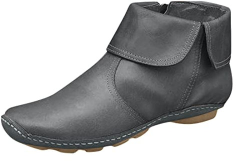 WKAYsIV Stivaletto Moto Donna Senza Tacco Rotondo Stivali Colore Scarpe Punta Solida da Fitness 41 Stivaletti Estivi con 5 Cm 37 15.99