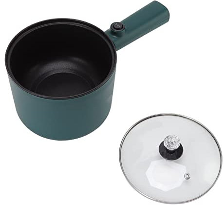 BZVCRTYKL Electric Cooking Pot Integrated Electric Pot 6 Function Cooker Household Manual Mini Electric Hot Pot 1.8L with 2 for Temperature Mode Green Small Long Handle Potted Plant Hot Pots /1844
