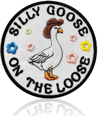 Funny Goose on The Loose Morale Patch | 8 cm bestickte Militär-Patches mit Klettverschluss, niedliche Tiere, DIY-Meme, taktische Patches für Rucksäcke, Hundegeschirr, Armee-Westen, Jacken, Jeans,