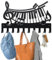MAYJOYDIY Music Piano Metal Coat Hooks for Wall 15.7×9.8inch Musical Notes Music Wall Mounted Key Rack 10 Hooks Musical Instrument Black Art Key Holder for Gift Coats Hats Towels Bags Hanging