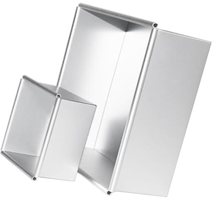 Auddemg Quadratische Kuchenform 2er Set aus eloxiertem Aluminium mit Antihaftbeschichtung und abnehmbarem Boden, 15,5 cm (6 Zoll) & 20,5 cm (8 Zoll), Silber
