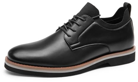 Bruno Marc Zapatos de Vestir Oxfords Zapatos de Cordones Comodos Clásico Zapatos de Traje Casuales Derby para Hombre,Size 43.5,Negro,BMUMOX2508