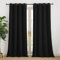 NICETOWN Thermovorhang Fenster Schwarze Vorhänge Blickdicht Gardinen 240 cm Lang Verdunkelungsvorhang Ösen Vorhang Wohnzimmer Übergardinen Modern Ösengardinen 2er Set, H240 x B140 cm