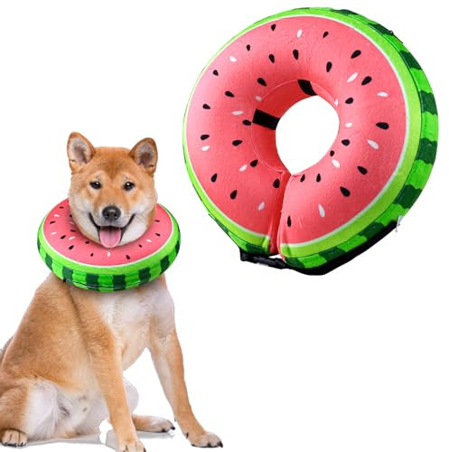 Aufblasbare Halskrause Hund & Halskrause Katze, FWLWTWSS Schutzkragen Hund mit Verstellbarer Schnalle, Hundekragen Leckschutz für Genesung nach Operationen oder Wunden, Leckschutz für Hunde(M+)