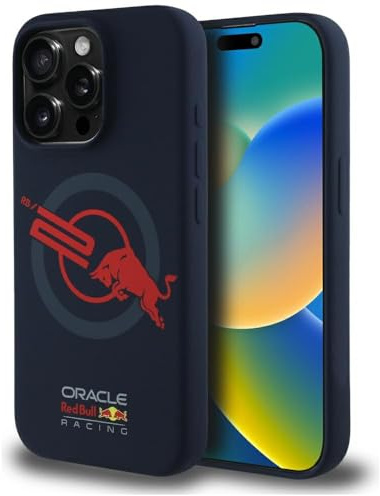 CG MOBILE Red Bull HC Silicone ORBR20 Logo Red Lining Hülle für iPhone 15 Pro Max kompatibel mit MagSafe Marine
