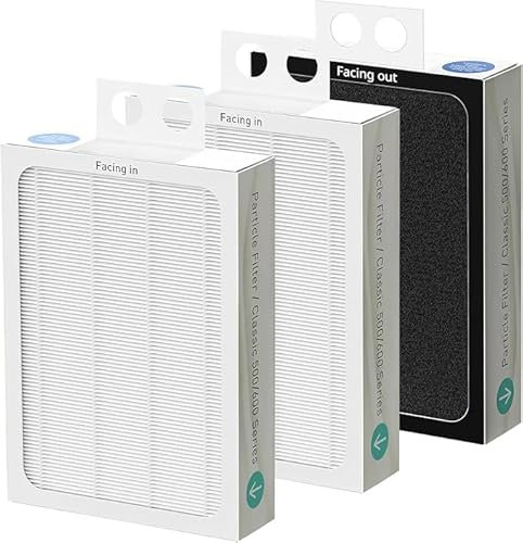 PureSphere Ersatz Smokestop Filter Kompatibel mit Blueair 500/600 Classic 503 505 603 650E 550E 501 510 555EB 601 605 580i 680i Luftreiniger, H13 HEPA 3-stufige Filtration Aktivkohle (3 Stück)