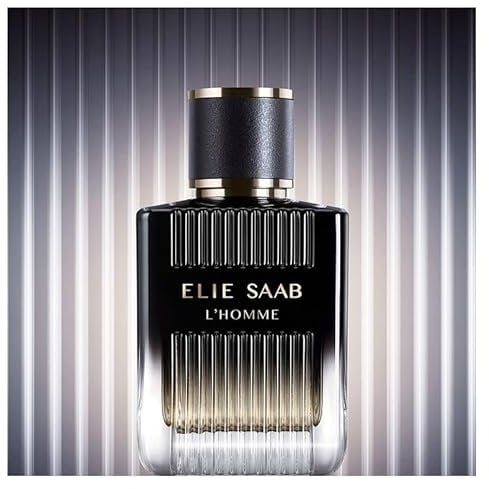 Elie Saab L'Homme 100 ml – Eau de Parfum für Herren – Holzig-Vetiver Duft – Raffinierte Noten von Bergamotte, Zedernholz, Vetiver, Patchouli und Myrrhe – Schwarze Verlaufslackierter Glasflakon