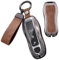 Ysbxitu Schlüssel Schutz Etui Leder Schlüssel mit Schlüsselanhänger kompatibel mit Porsche Cayenne Panamera 911 971 9YA Taycan Macan Boxster Carrera Keyless Go Schlüsselbox für Funkschlüssel