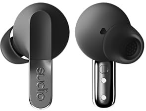 sudio N3Pro Midnight Black - le cuffie a cancellazione del rumore per il giorno e la notte. Cancellazione attiva del rumore (35 dB), autonomia di riproduzione di 5,5 ore, impermeabili, Bluetooth 5.4