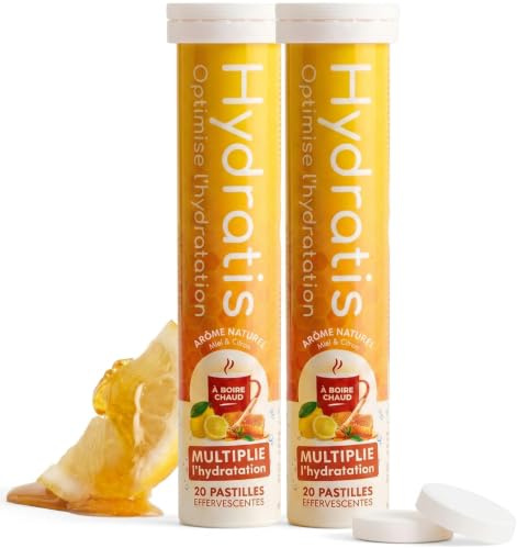 HYDRATIS - 2x20 Pastilles Hydratation Electrolytes - Miel/Citron | Améliore l'Hydratation et Favorise l'Énergie - Formule Isotonique - Sport. Récupération. Bien-être