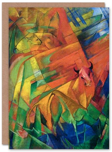 Artery8 Franz Marc Art Card Abstract Animals in a Landscape