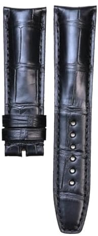 PNESHGTT Kompatibel mit Baume & Mercier CLIFTON Herren-Armband, Krokodilleder, Uhrenarmband mit Bambusmaserung, Schwarzbraun, 20 21 mm(Black,21mm)