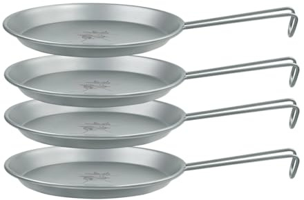 Winnerwell Edelstahl Sierra Cup Teller Set 4-teilig | Camping Geschirr aus AISI304 Edelstahl | Stapelbar & hitzebeständig | Outdoor Teller für Camping, Vanlife & Picknick