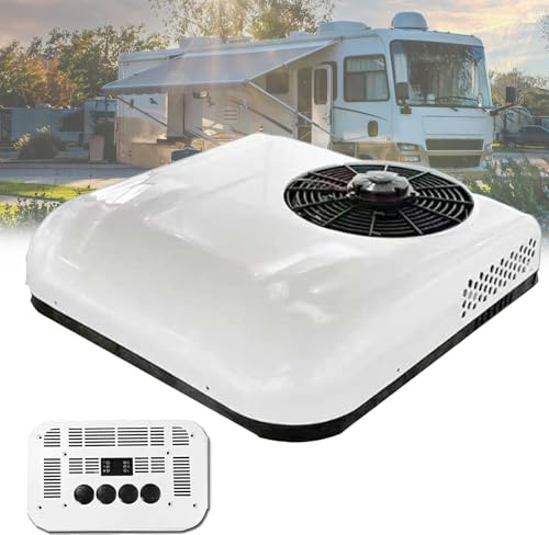 Poxvythb Climatizzatore da Tetto per Camion, 24 V – Adatto per camper, escavatori, autobus, furgoni – per camper 24V-rosso(raffreddamento e riscaldamento,24v)