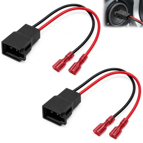 Câble Haut Parleur Voiture Câbles Adaptateur Faisceau Cosse Connecteur | Fiche Parleur de Voiture Câble Enceinte Connecteur DIN Universel Compatible avec Renault Peugeot Fiat Citroën Opel, 2PCS