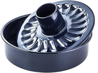 Dr. Oetker Garantieform Ø 28 cm Back-Liebe Emaille mit Flachboden und Rohrboden – Runde Ring-Backform mit schnitt- & kratzfestem Emaille-Boden – 28er Kuchenbackform für Kuchen und Torten