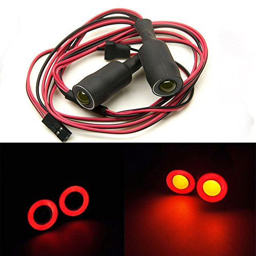13mm Engel Eyes & Demon Eyes Light Scheinwerfer Rücklicht für 1/10 RC Auto (Rot + Gelb)