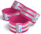 EAZY CASE 4 x Reflektorband, Reflektoren Set, reflektierendes Klettarmband, Sicherheitsarmband, Reflektorenbänder - ideal zur Erhöhung der Sichtbarkeit, Neon Pink