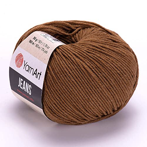YarnArt Jeans Sportgarn, 55 % Baumwolle, 45 % Acryl, 1 Knäuel, 50 g, 40 m
