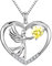 YL Engel Kette 925 Sterling Silber November Geburtsstein Gelb Zirkonia Schutzengel Flügel Anhänger Halskette für Damen, Kette 45 + 3CM