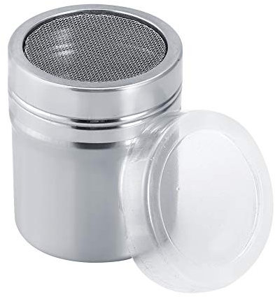 Coctelera de Azúcar en Polvo con Tapa, Coctelera de Especias, Agitadores de Polvo de Acero Inoxidable, Recipiente de Sal Y Pimienta con Agujeros de Malla, Malla Sazonador Tarro(S)