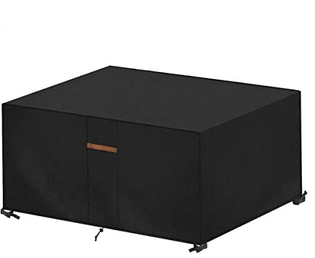 SanGlory Abdeckung für Gartenmöbel mit Belüftungsöffnungen, Gartentisch Abdeckung 600D Oxford Gartenmöbel Schutzhülle Wasserdicht Outdoor Abdeckhaube für Tisch und Stühle (155x115x65cm)