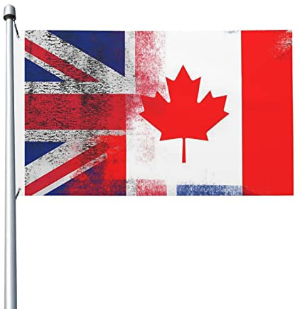 British Canadian Half Canada Half UK Flag 3x5ft Flag Double Sided Outdoor Indoor, Ukrainische Flagge Polyester mit Messingösen
