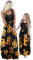 Yming Mutter und Tochter Kleider Blumenkleid Rundhals Maxikleid Familiekleid Sommerkleid Kleid Sonnenblume 9-10 Jahre