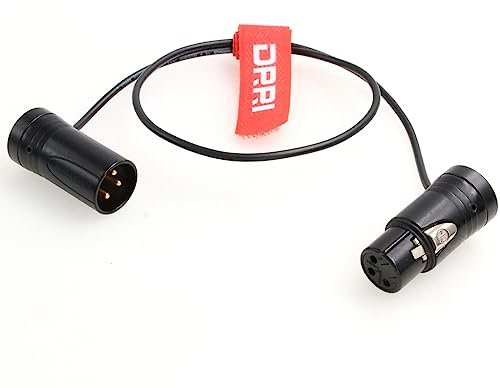 DRRI Low-Profile NEUTRIK XLR 3Pin Buchse auf Stecker Audiokabel für Soundgeräte 302 552 633 688 788T | Zaxcom Gerät | Sennheiser MKE 600